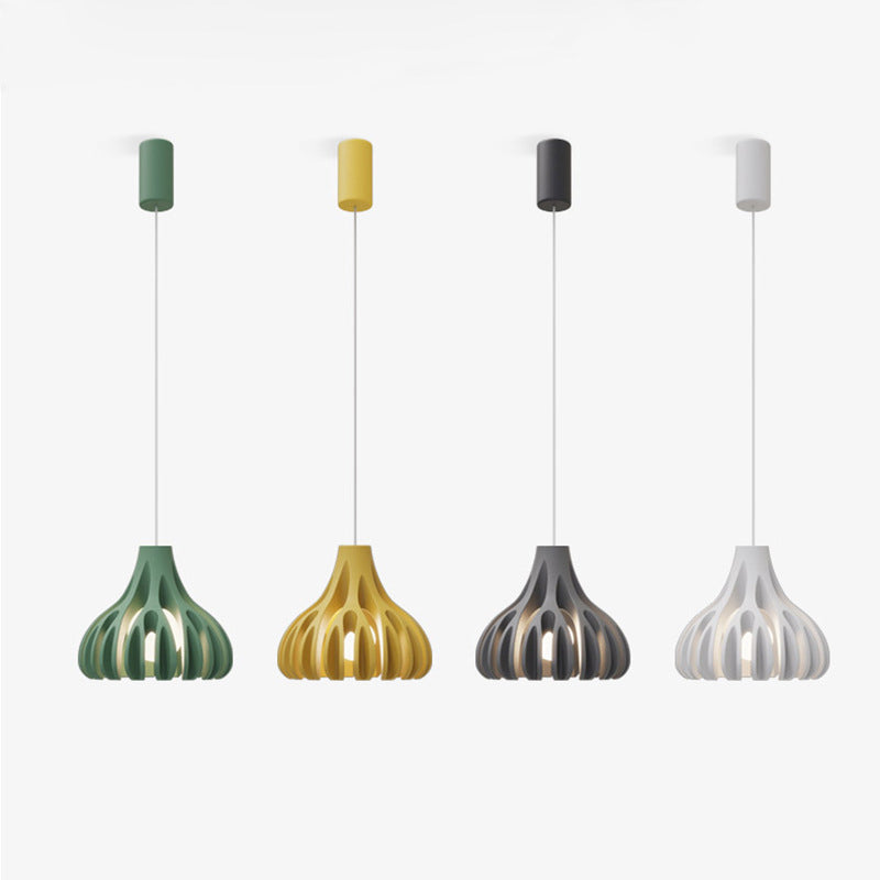 Modern Nordic Resin Pendant Lamp With Coral Line Shade - 1-Light Hanging Fixture For Dining Room