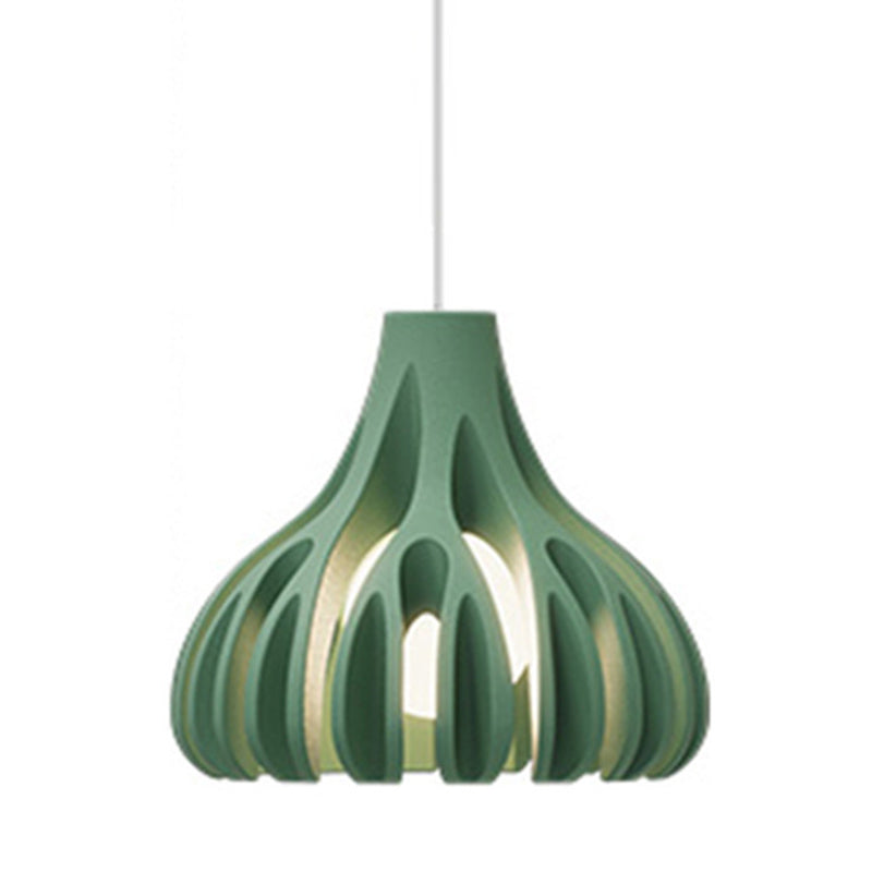 Modern Nordic Resin Pendant Lamp With Coral Line Shade - 1-Light Hanging Fixture For Dining Room