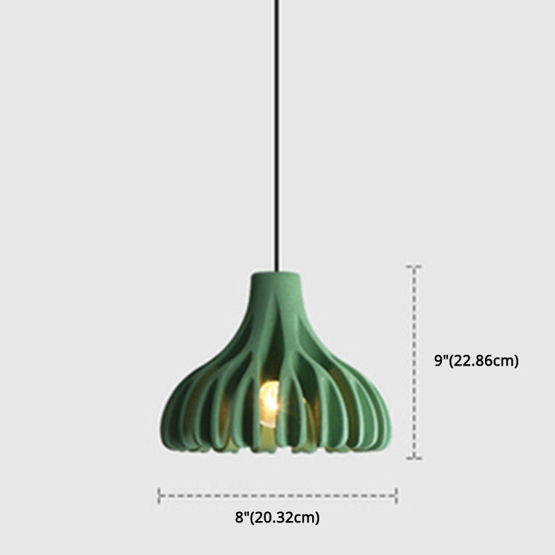 Modern Nordic Resin Pendant Lamp With Coral Line Shade - 1-Light Hanging Fixture For Dining Room