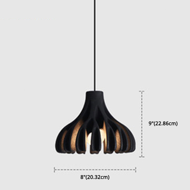 Nordic Modern 1-Light Coral Shade Pendant Lamp - Resin Hanging Lamp for Dining Room