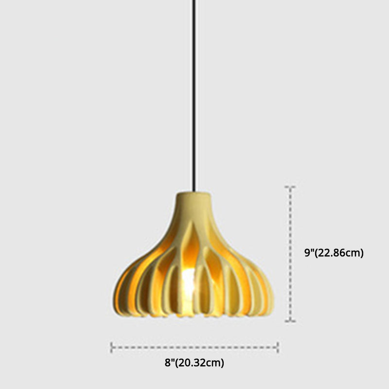 Modern Nordic Resin Pendant Lamp With Coral Line Shade - 1-Light Hanging Fixture For Dining Room
