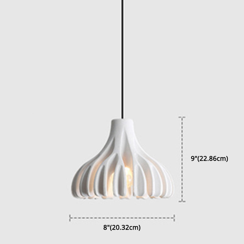 Nordic Modern 1-Light Coral Shade Pendant Lamp - Resin Hanging Lamp for Dining Room