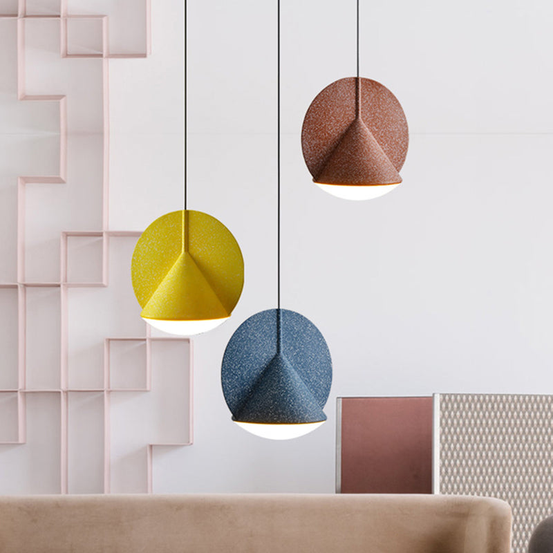 Nordic Modern Resin Pendant Lamp - 1-Light Round Shade Ideal For Living Room