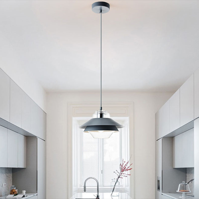 Nordic Style Metal Pendant Lamp with Layered Tiers and Concentric Shade Design