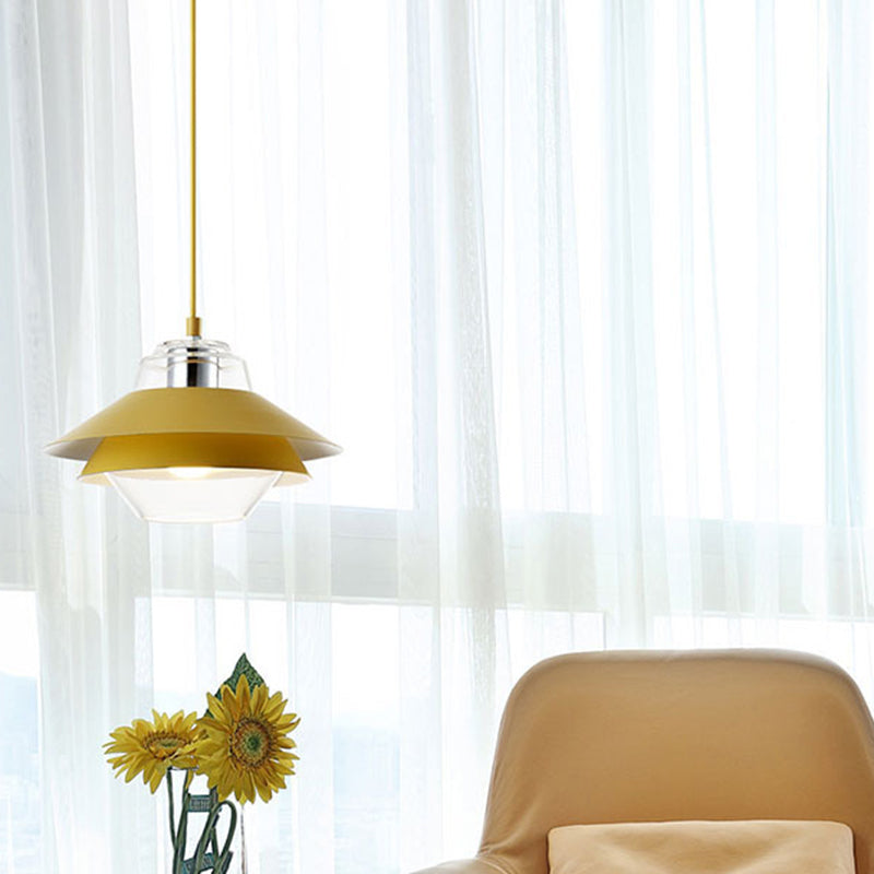 Nordic Style Metal Pendant Lamp with Layered Tiers and Concentric Shade Design