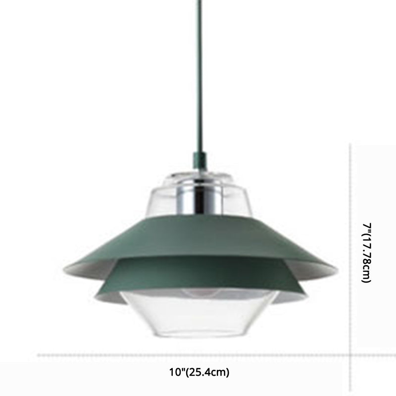 Nordic Style Metal Pendant Lamp with Layered Tiers and Concentric Shade Design