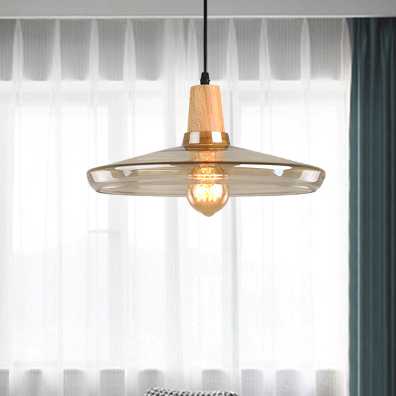 Kit de lampe suspendue moderne en verre ambré - 1 lampe, plusieurs tailles