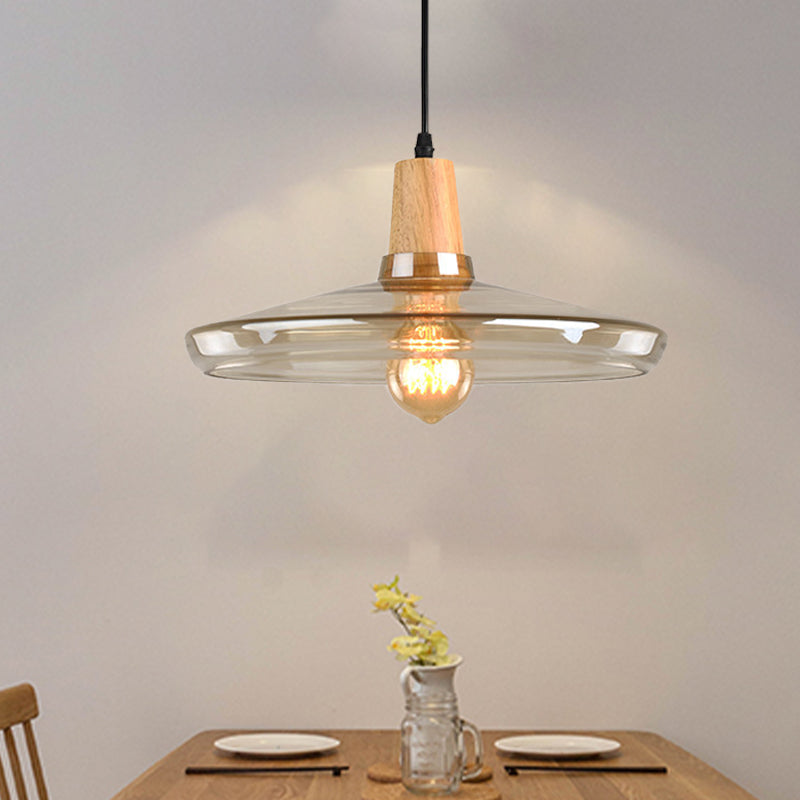 Kit de lampe suspendue moderne en verre ambré - 1 lampe, plusieurs tailles