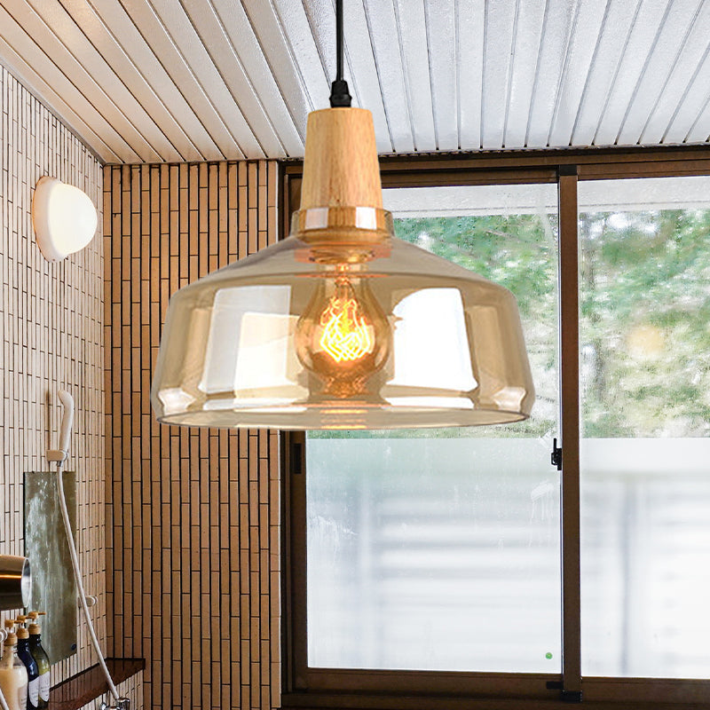 Kit de lampe suspendue moderne en verre ambré - 1 lampe, plusieurs tailles