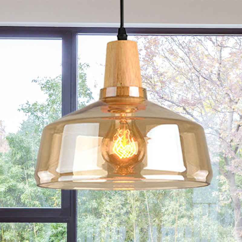 Kit de lampe suspendue moderne en verre ambré - 1 lampe, plusieurs tailles