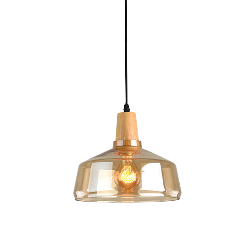 Kit de lampe suspendue moderne en verre ambré - 1 lampe, plusieurs tailles