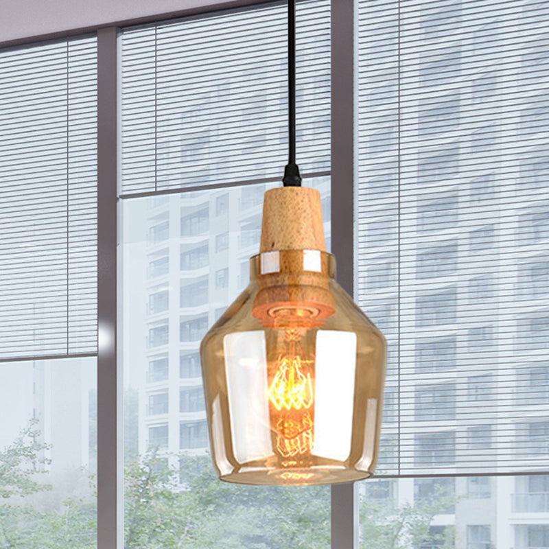 Kit de lampe suspendue moderne en verre ambré - 1 lampe, plusieurs tailles