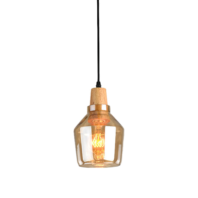 Kit de lampe suspendue moderne en verre ambré - 1 lampe, plusieurs tailles