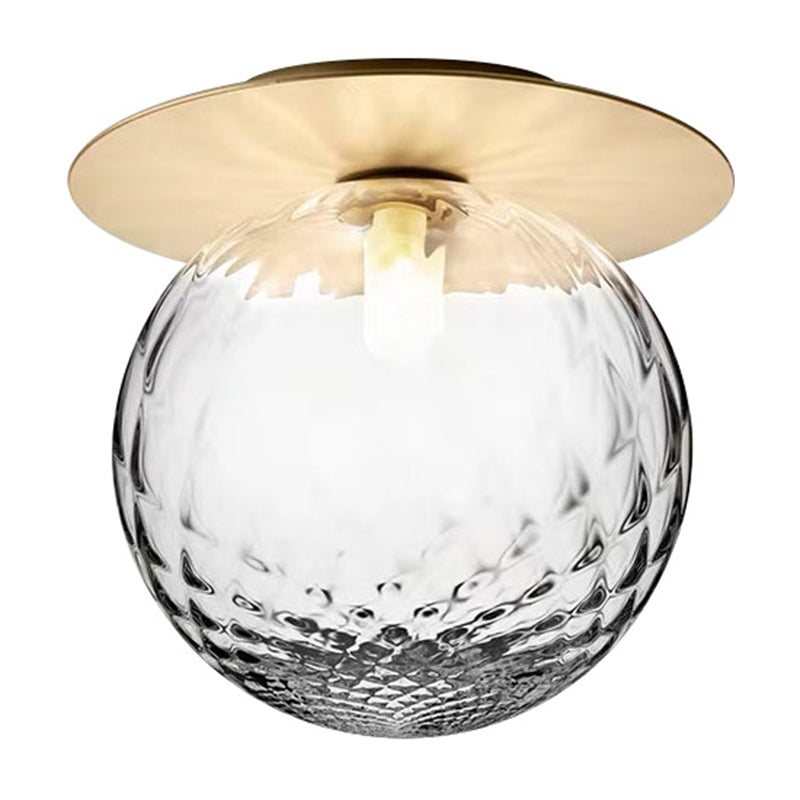 Modern Glass Semi-Flush Chandelier: 1-Light Ceiling Mount Fixture for Hallway
