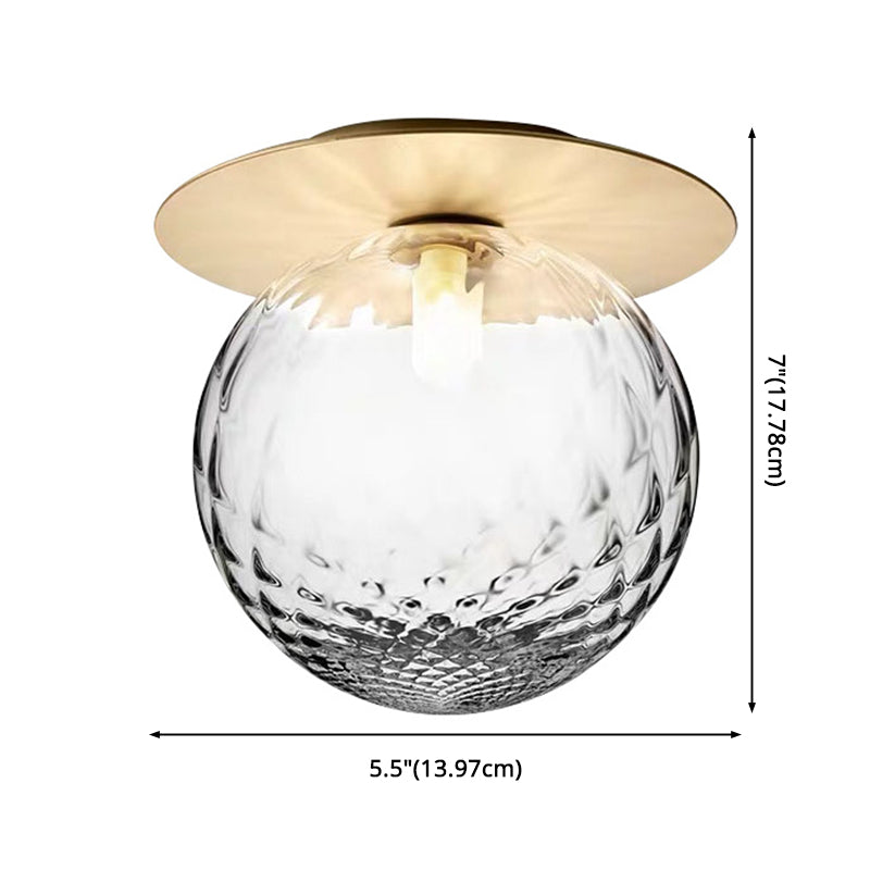 Modern Glass Semi-Flush Chandelier: 1-Light Ceiling Mount Fixture for Hallway