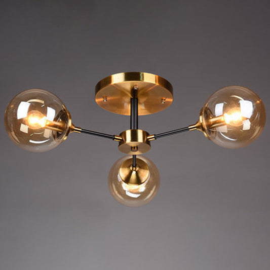 Ultra-Contemporary Sputnik Stained Glass Ceiling Light for Bedroom