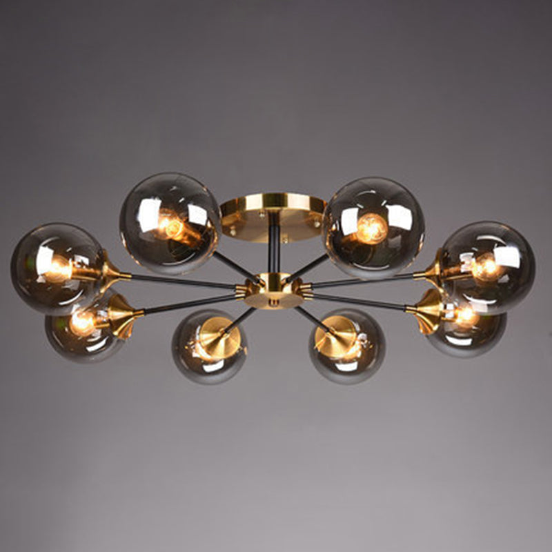 Ultra-Contemporary Sputnik Stained Glass Ceiling Light for Bedroom