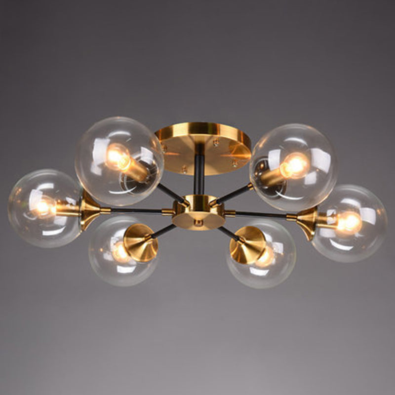 Ultra-Contemporary Sputnik Stained Glass Ceiling Light for Bedroom