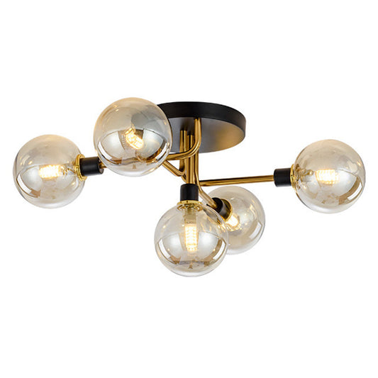 Contemporary Stained Glass Ceiling Light Fixtures for Bedroom - Bubble Semi Flush Mount Lighting