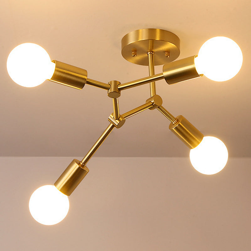 Modern Sputnik Flush Mount Ceiling Light - Stylish Glass Chandelier for Bedroom