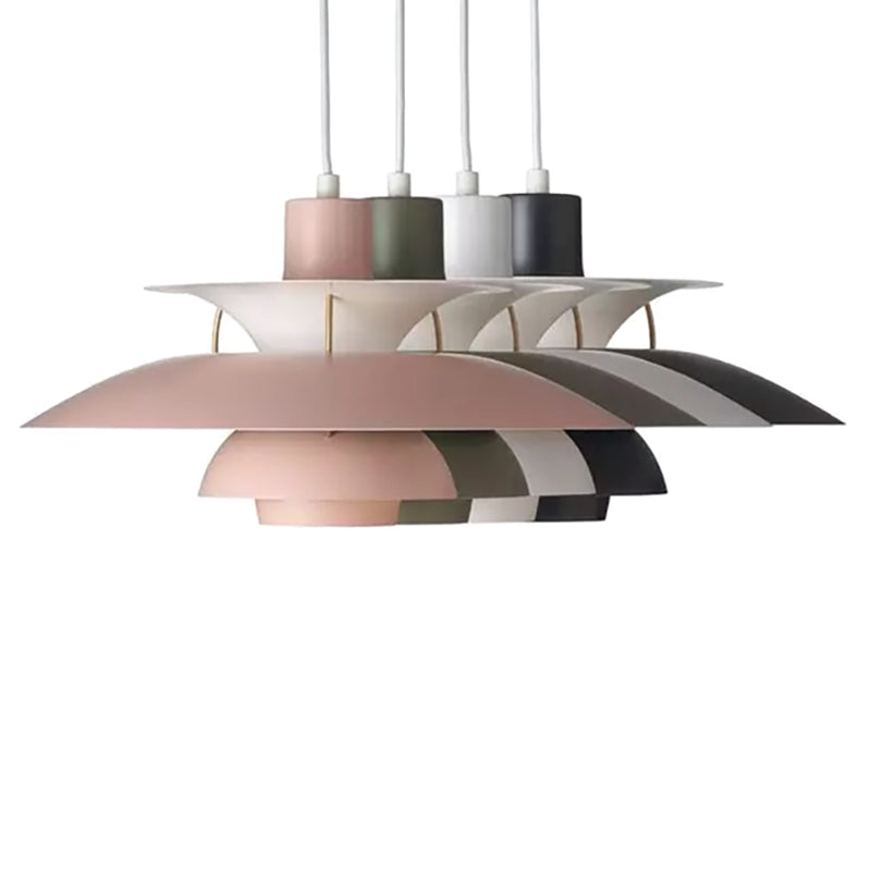 Lampe suspendue en métal en forme de soucoupe volante - Lampe suspendue de style nordique à 1 lumière pour restaurants
