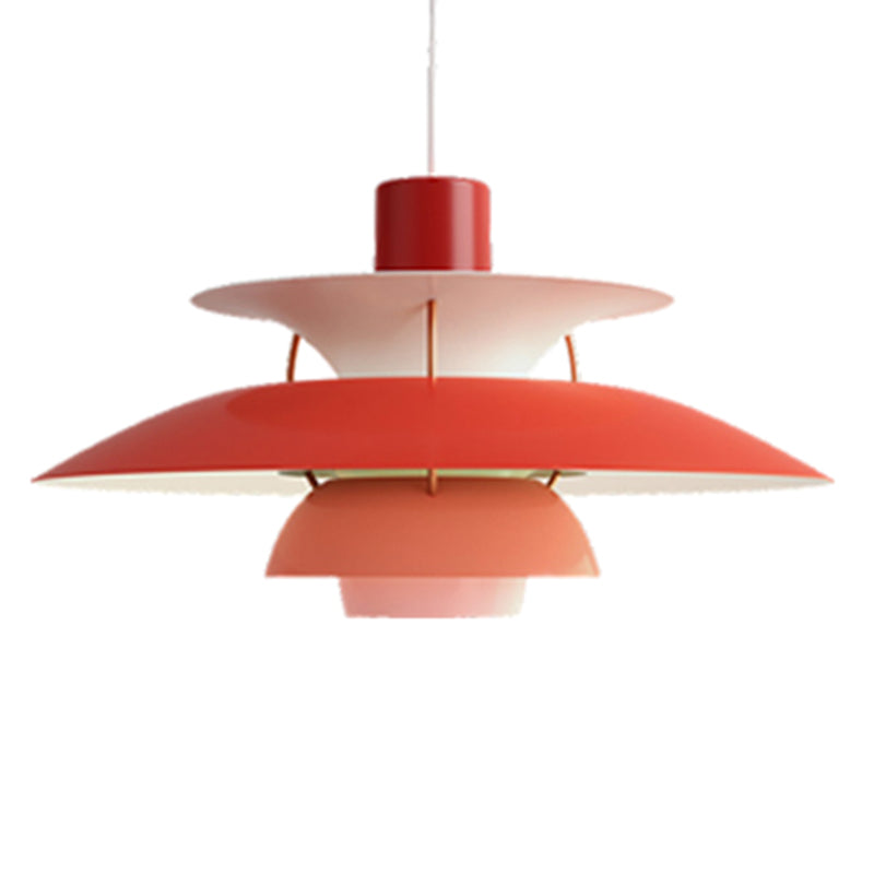 Lampe suspendue en métal en forme de soucoupe volante - Lampe suspendue de style nordique à 1 lumière pour restaurants