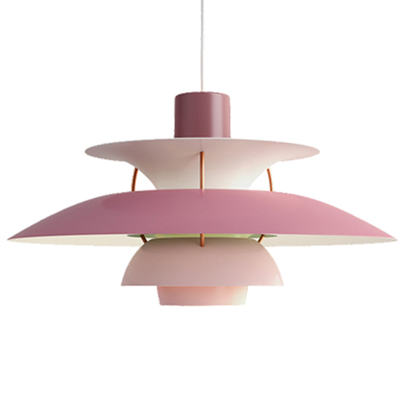 Metal Flying Saucer Hanging Light - Nordic Style Led Pendant Lamp For Restaurants Purple / 12