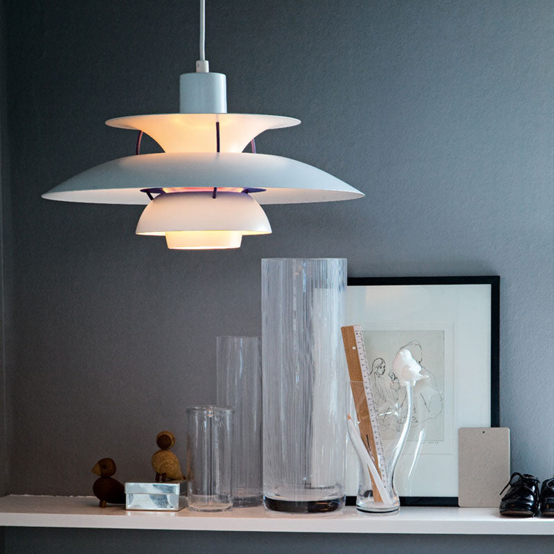 Lampe suspendue en métal en forme de soucoupe volante - Lampe suspendue de style nordique à 1 lumière pour restaurants