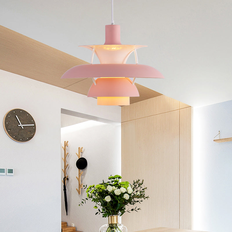Metal Flying Saucer Hanging Light - Nordic Style Led Pendant Lamp For Restaurants