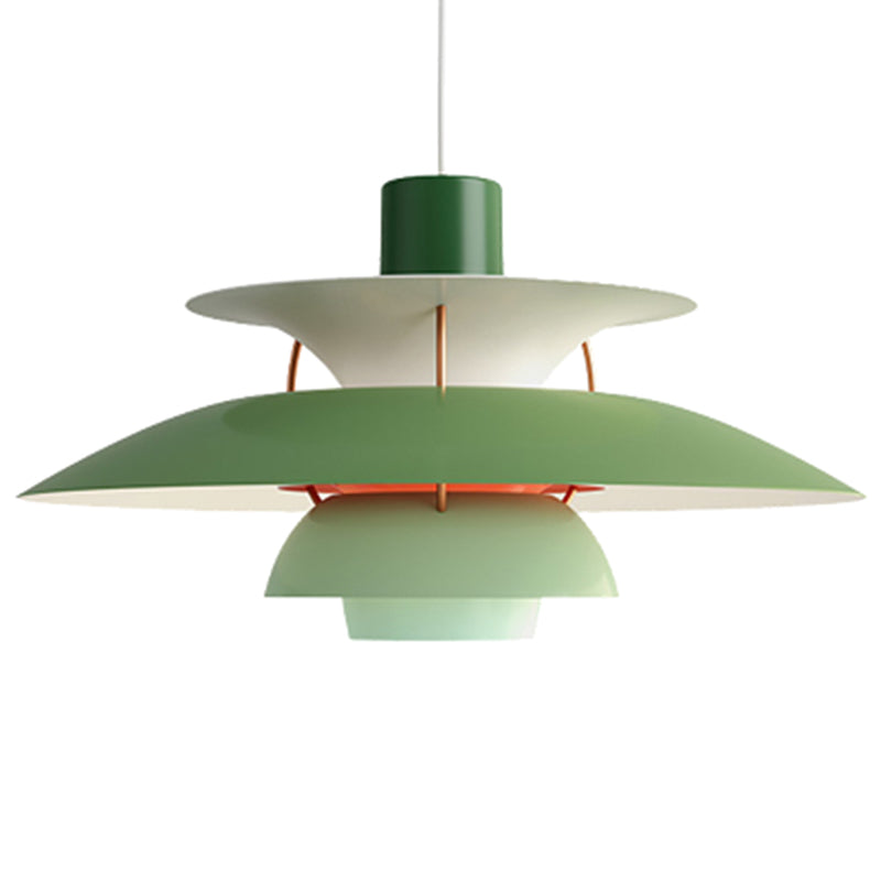 Metal Flying Saucer Hanging Light - Nordic Style Led Pendant Lamp For Restaurants Green / 12