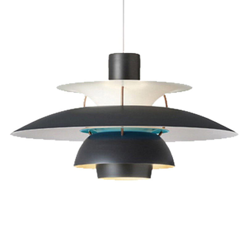 Lampe suspendue en métal en forme de soucoupe volante - Lampe suspendue de style nordique à 1 lumière pour restaurants