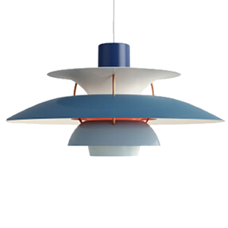 Lampe suspendue en métal en forme de soucoupe volante - Lampe suspendue de style nordique à 1 lumière pour restaurants