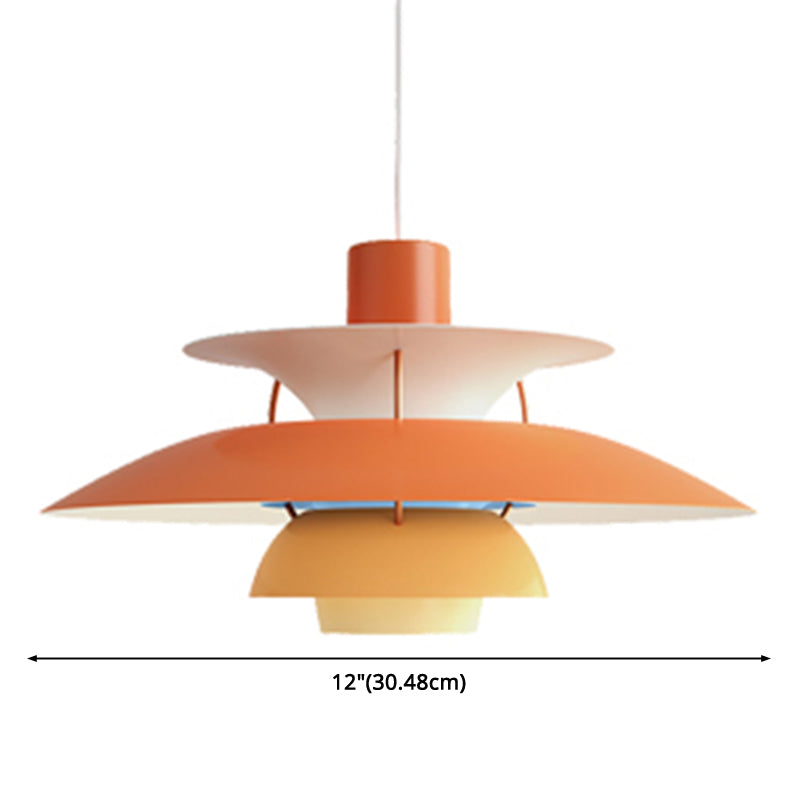 Metal Flying Saucer Hanging Light - Nordic Style Led Pendant Lamp For Restaurants