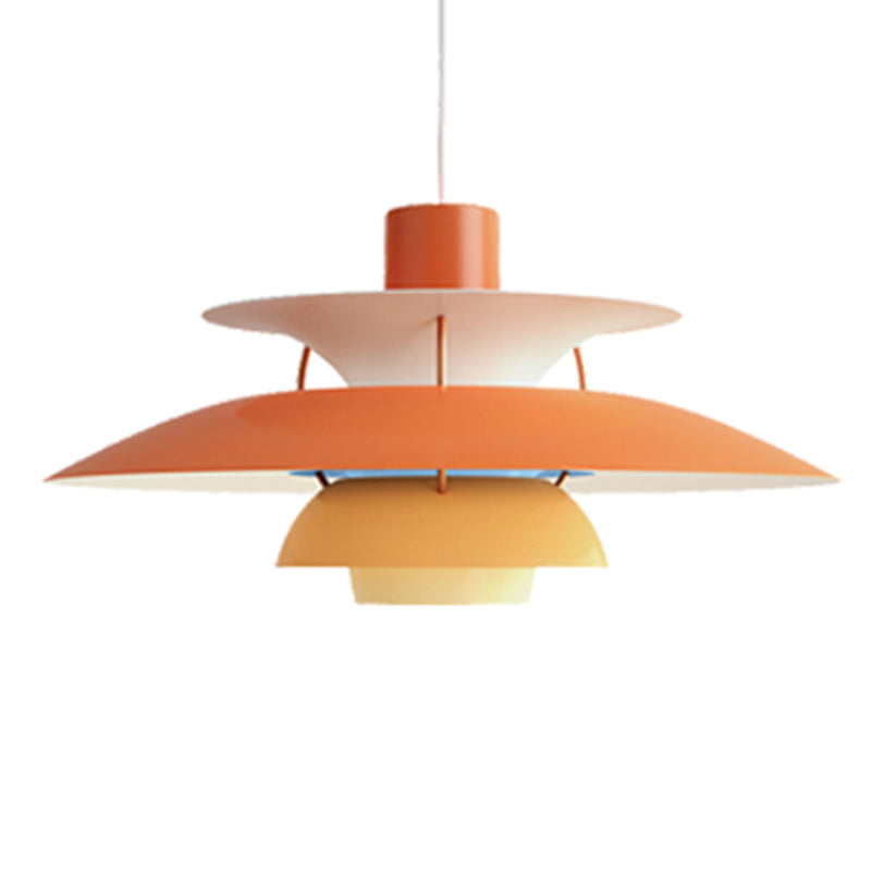 Lampe suspendue en métal en forme de soucoupe volante - Lampe suspendue de style nordique à 1 lumière pour restaurants