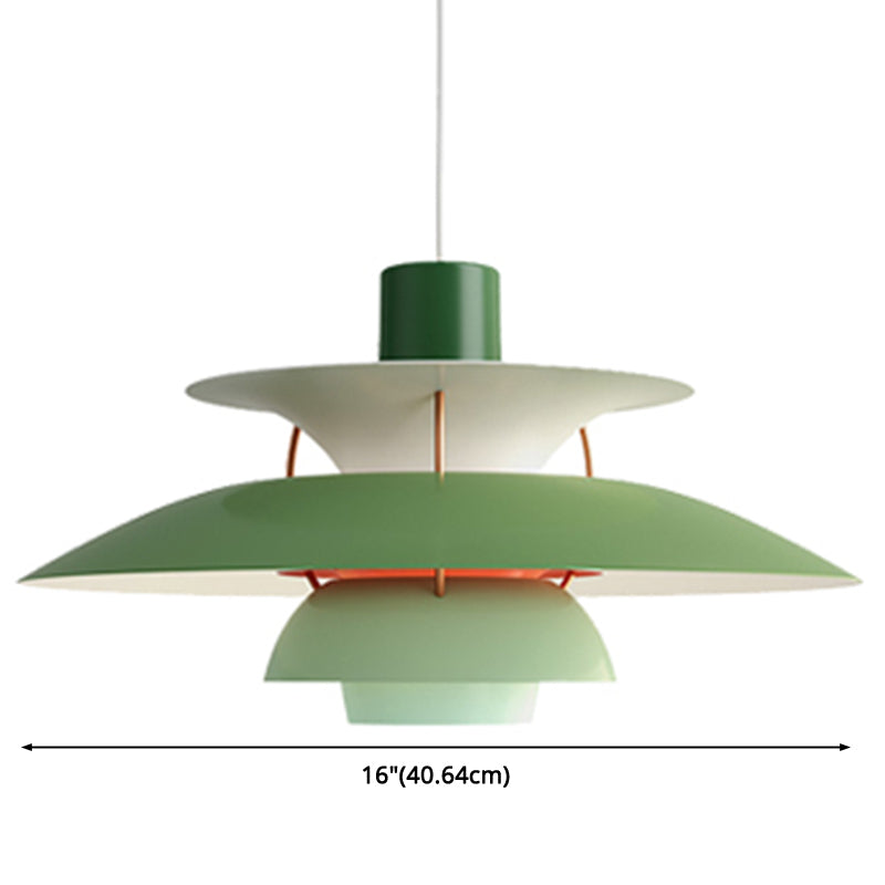 Metal Flying Saucer Hanging Light - Nordic Style Led Pendant Lamp For Restaurants