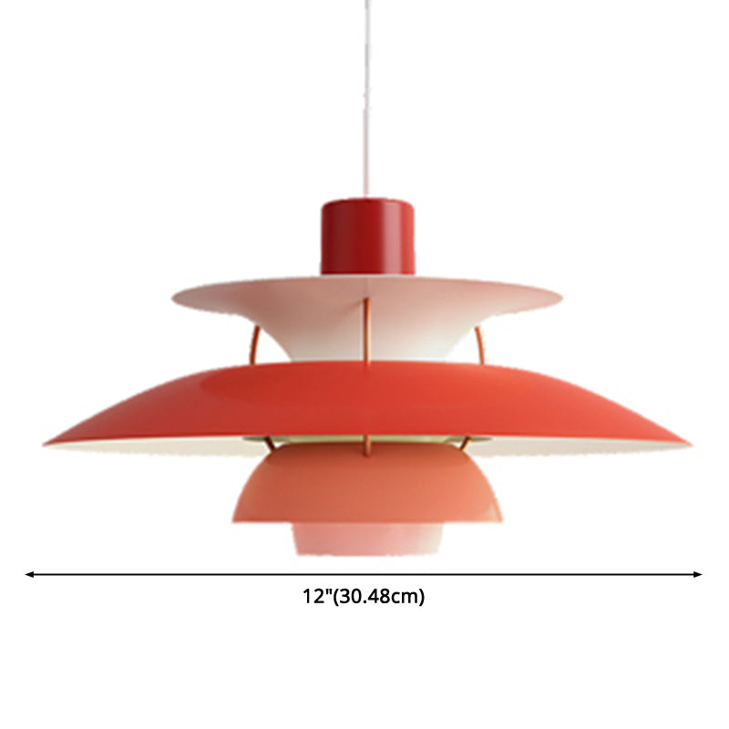 Lampe suspendue en métal en forme de soucoupe volante - Lampe suspendue de style nordique à 1 lumière pour restaurants