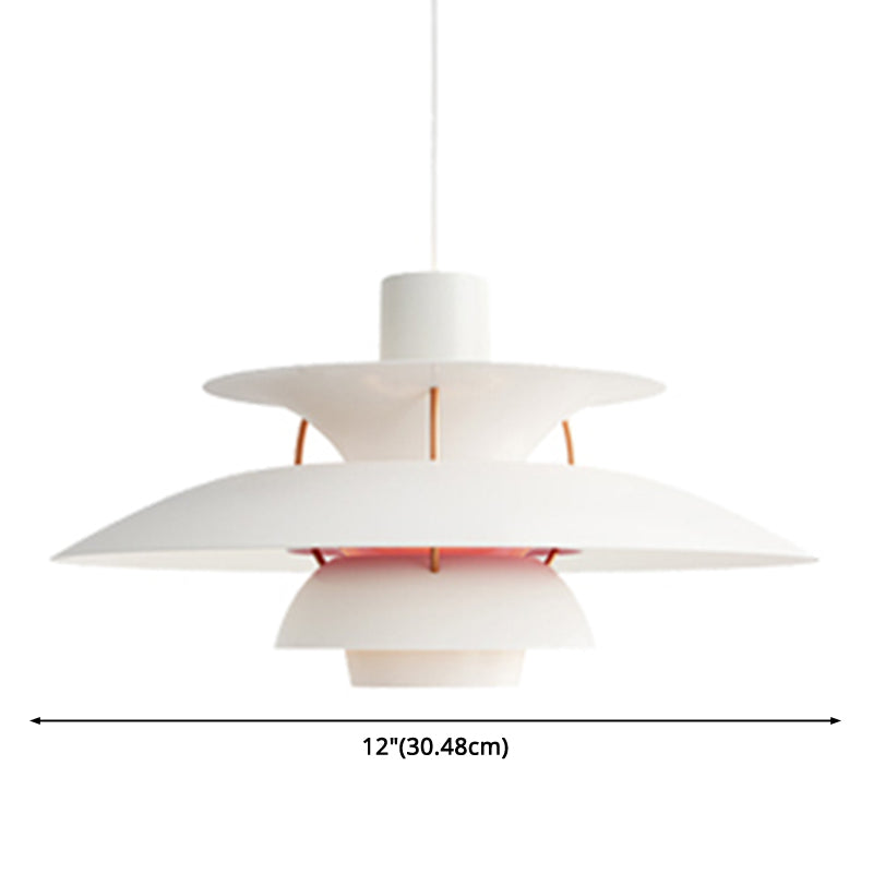 Lampe suspendue en métal en forme de soucoupe volante - Lampe suspendue de style nordique à 1 lumière pour restaurants