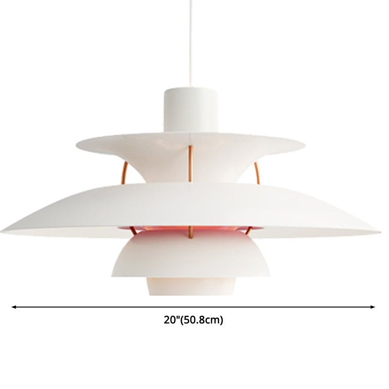 Lampe suspendue en métal en forme de soucoupe volante - Lampe suspendue de style nordique à 1 lumière pour restaurants