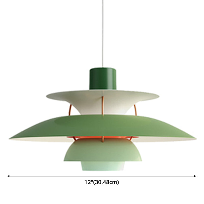 Lampe suspendue en métal en forme de soucoupe volante - Lampe suspendue de style nordique à 1 lumière pour restaurants