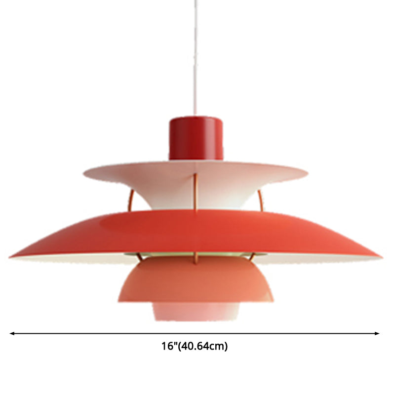 Metal Flying Saucer Hanging Light - Nordic Style Led Pendant Lamp For Restaurants