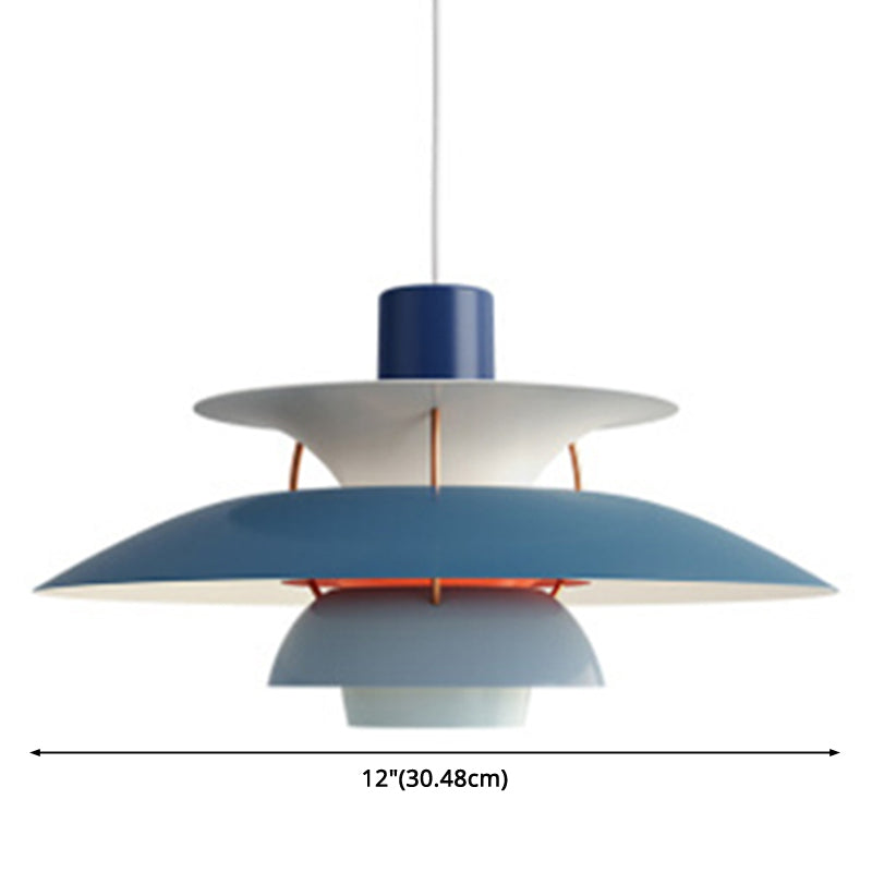 Lampe suspendue en métal en forme de soucoupe volante - Lampe suspendue de style nordique à 1 lumière pour restaurants