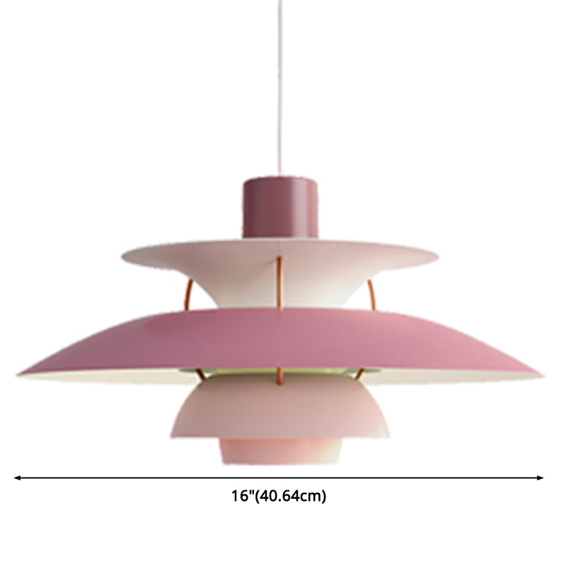 Lampe suspendue en métal en forme de soucoupe volante - Lampe suspendue de style nordique à 1 lumière pour restaurants