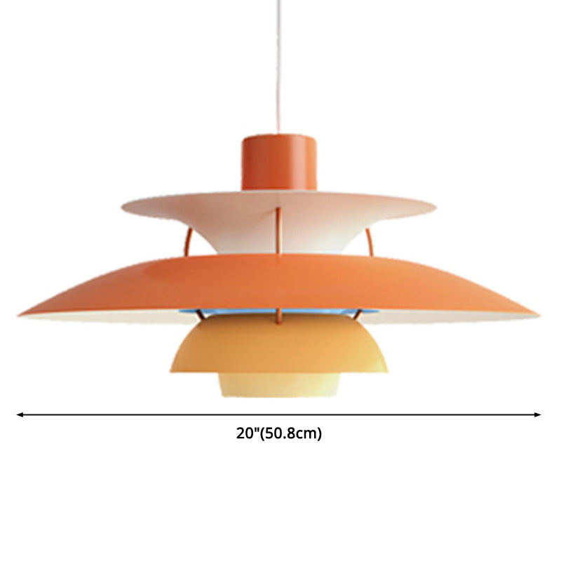 Lampe suspendue en métal en forme de soucoupe volante - Lampe suspendue de style nordique à 1 lumière pour restaurants