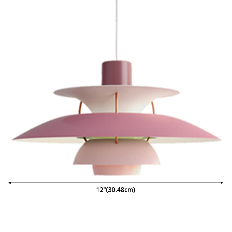 Lampe suspendue en métal en forme de soucoupe volante - Lampe suspendue de style nordique à 1 lumière pour restaurants