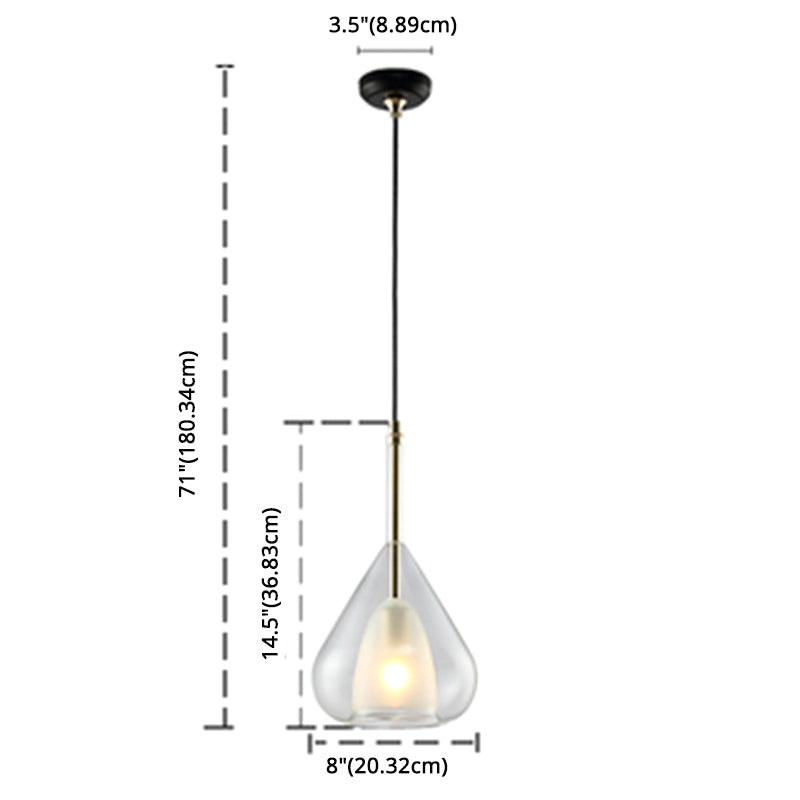 Modern Glass Teardrop Pendant Lamp for Living Room