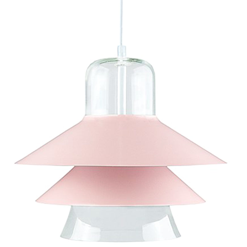 Nordic Style Metal Pendant Lamp with Layered Concentric Tiers - Perfect for Bedroom Lighting