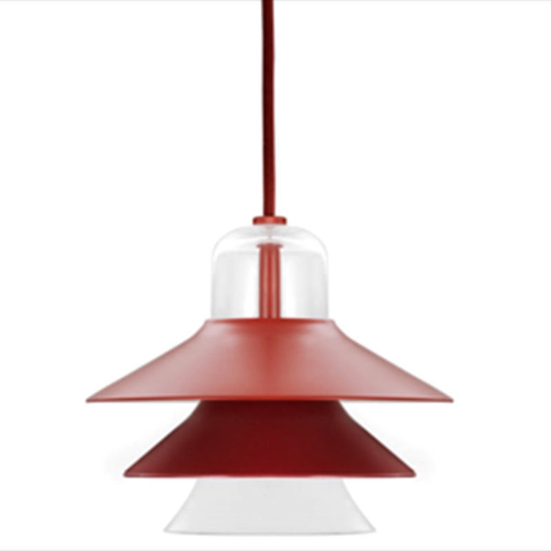 Nordic Style Metal Pendant Lamp with Layered Concentric Tiers - Perfect for Bedroom Lighting