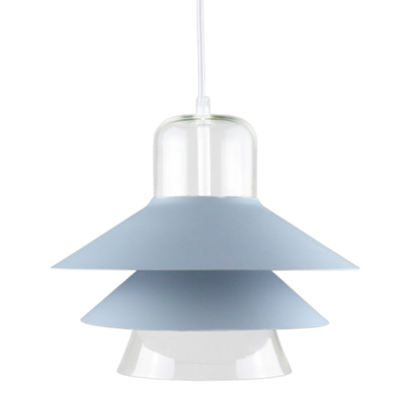 Nordic Style Metal Pendant Lamp with Layered Concentric Tiers - Perfect for Bedroom Lighting