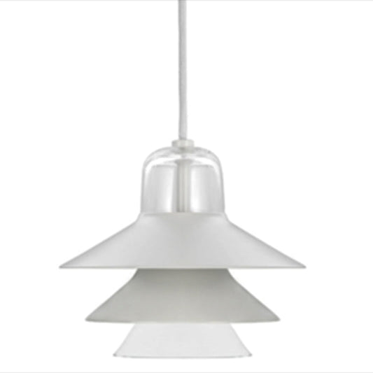 Nordic Style Metal Pendant Lamp with Layered Concentric Tiers - Perfect for Bedroom Lighting