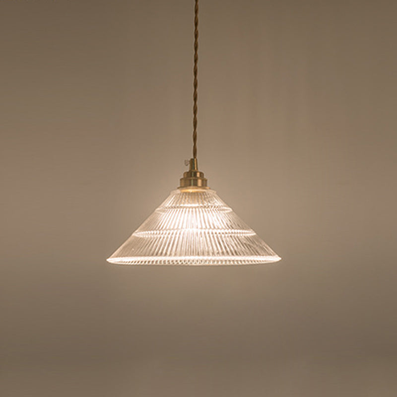 Suspension industrielle rétro en verre transparent pour cuisine - Suspension de plafond à 1 lampe